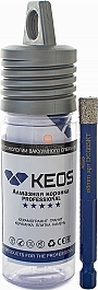 Упаковки коронки алмазной по керамограниту Keos Professional Vacuum Brazed 1/4" HEX 8 мм